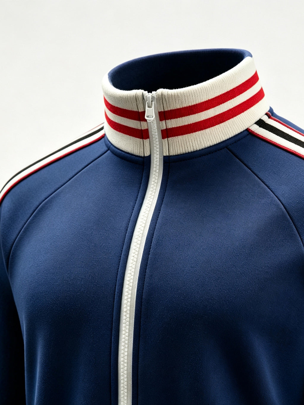 Men's Color-blocked Striped Fleece Tracksuit