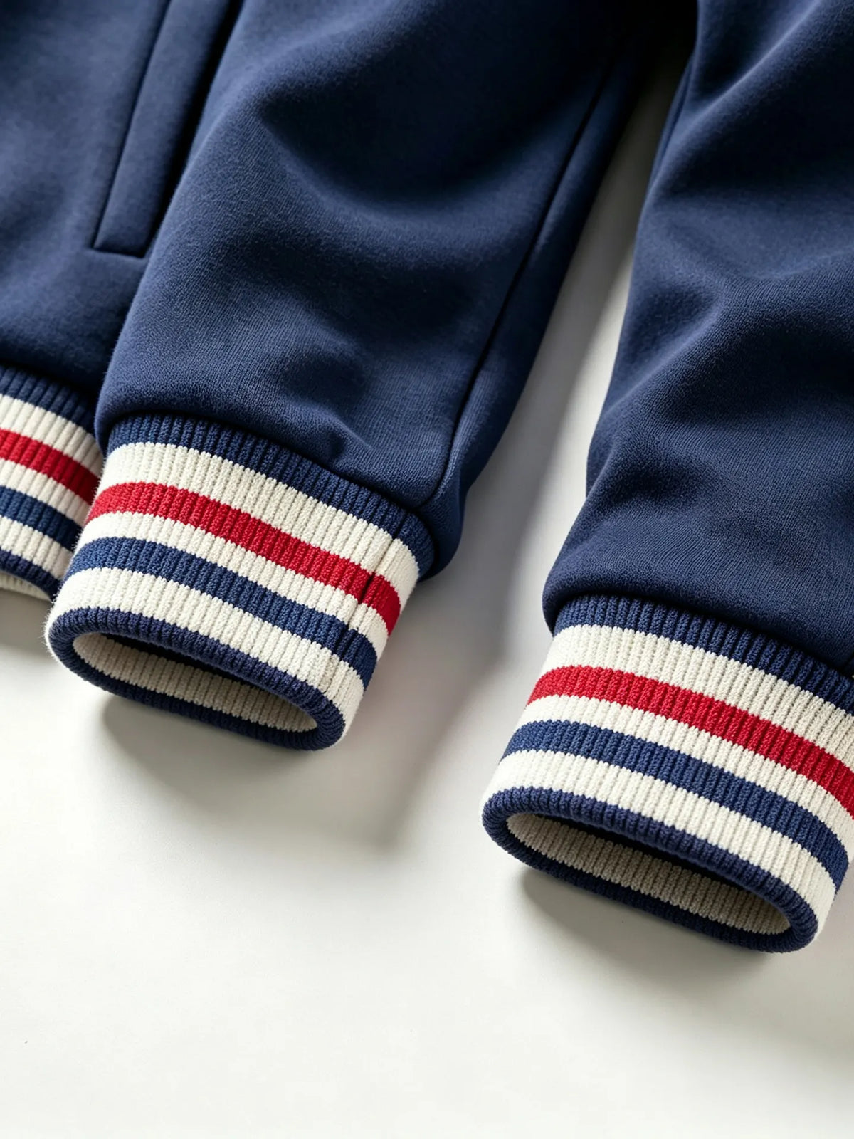 Men's Color-blocked Striped Fleece Tracksuit