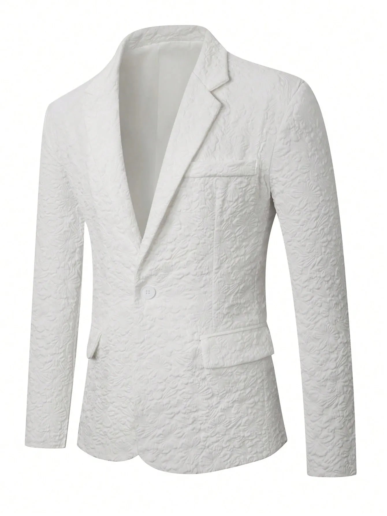 Floral Embossed Relaxed Fit Blazer
