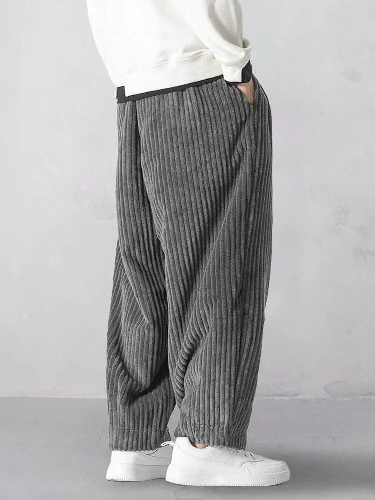 Rlaxed Fit Corduroy Harem Pants