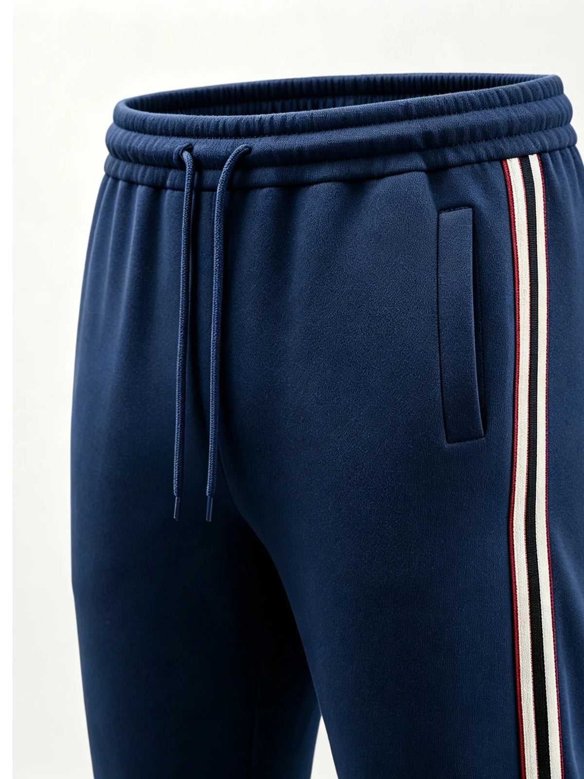 Men's Color-blocked Striped Fleece Tracksuit