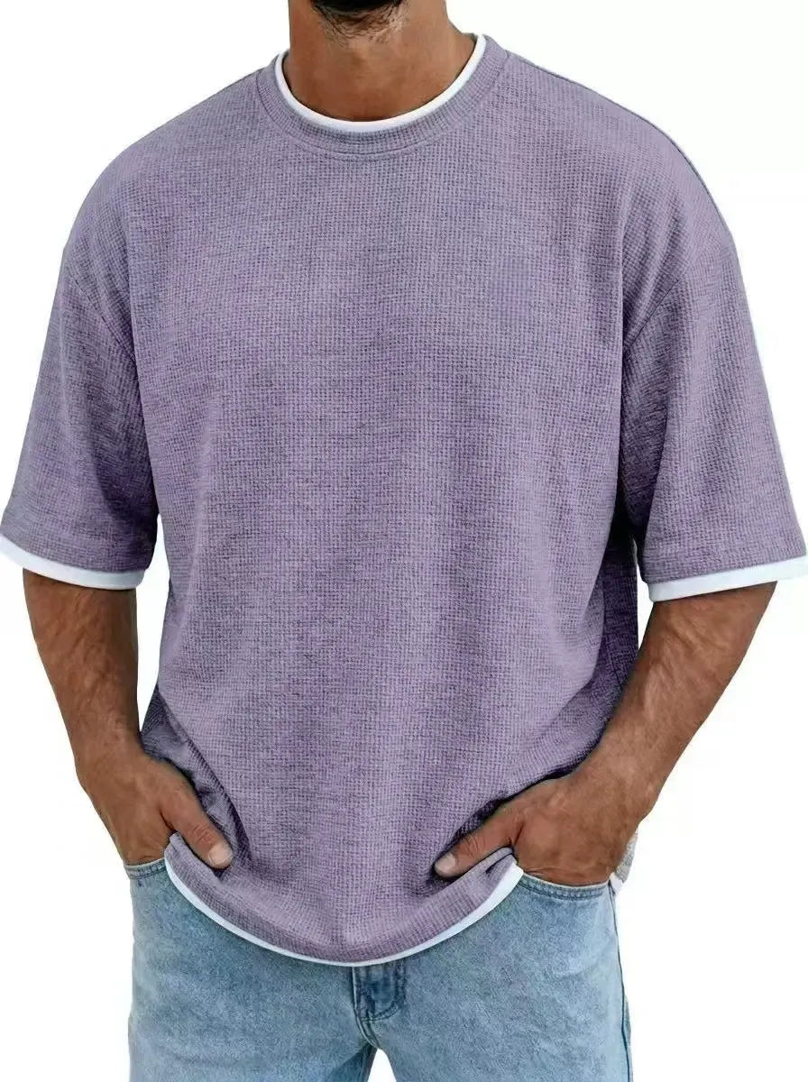 Men's Casual Waffle Knit T-Shirt