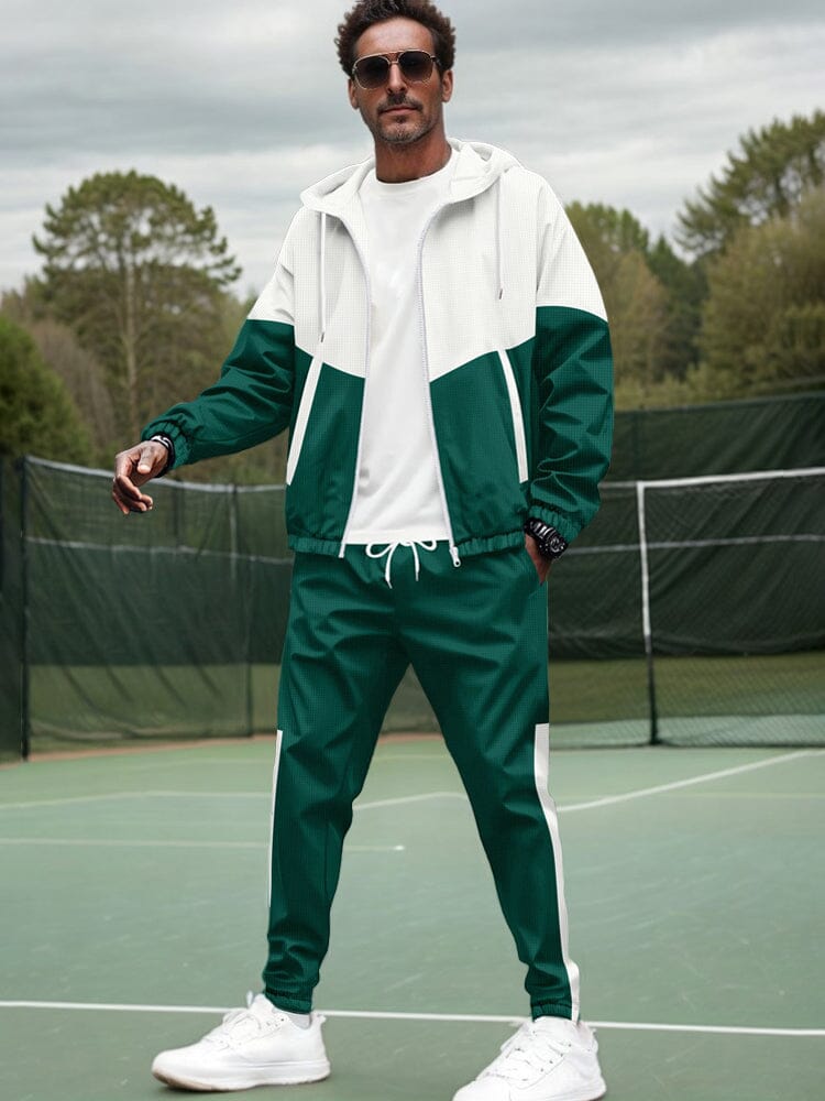 Men's Relaxed‐Fit Color‐Block Tracksuit Set