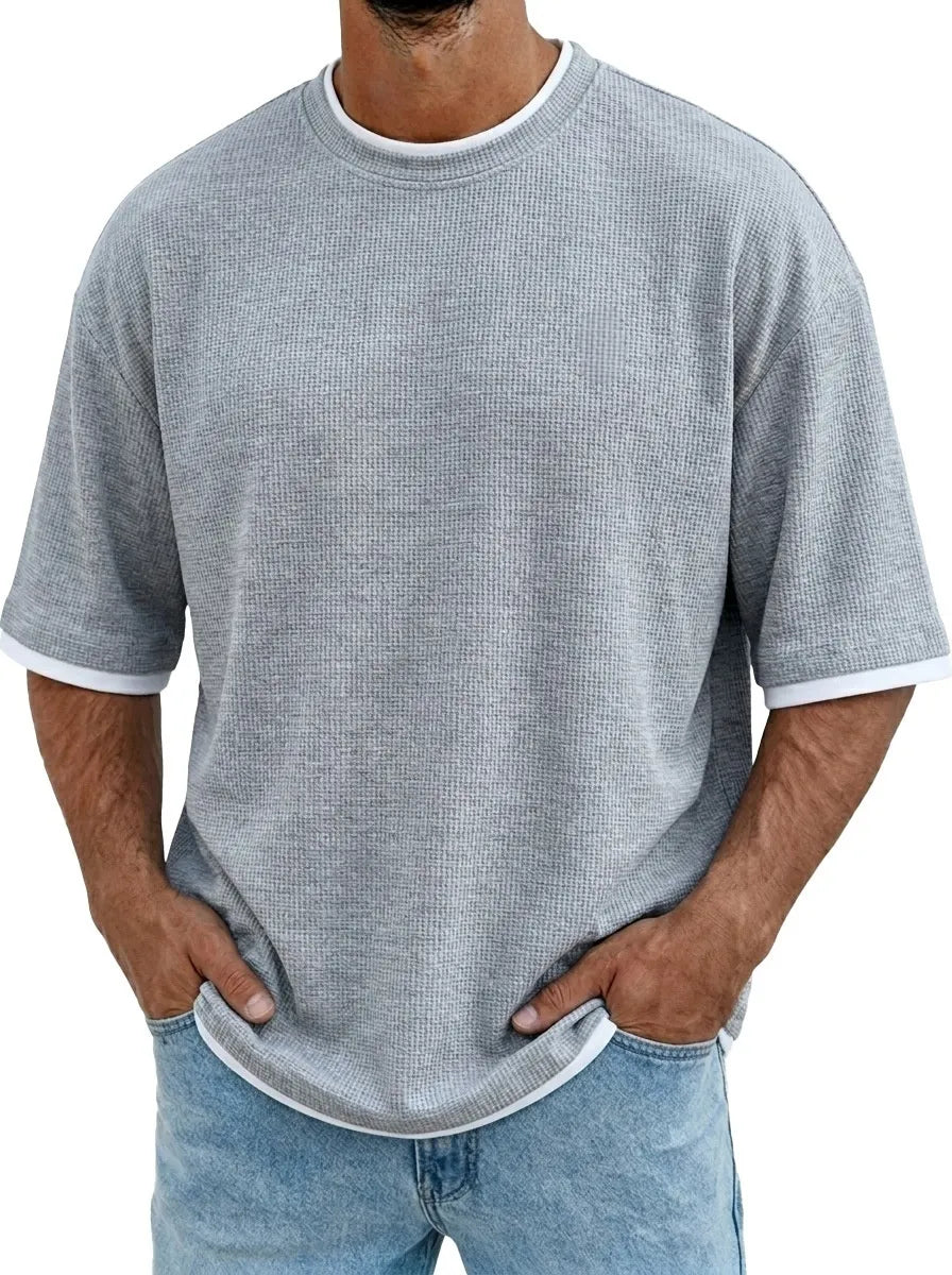 Men's Casual Waffle Knit T-Shirt