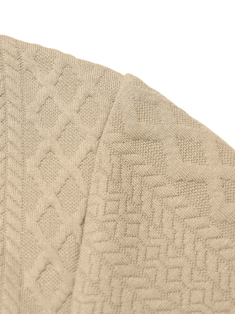 Embossed Jacquard Long Sleeve Button-Down Shirt
