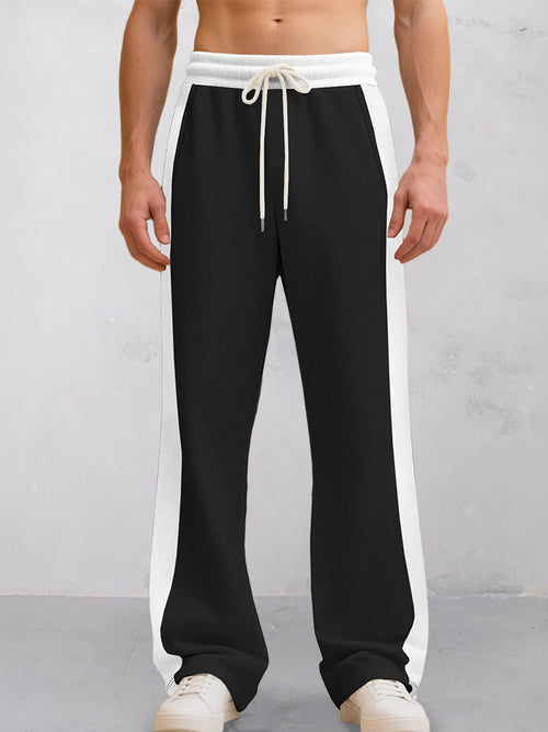 Casual Contrast Color Drawstring Jogger Pants