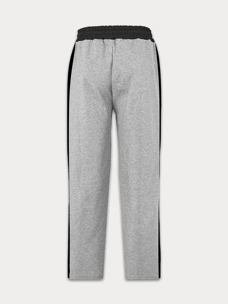 Casual Contrast Color Drawstring Jogger Pants